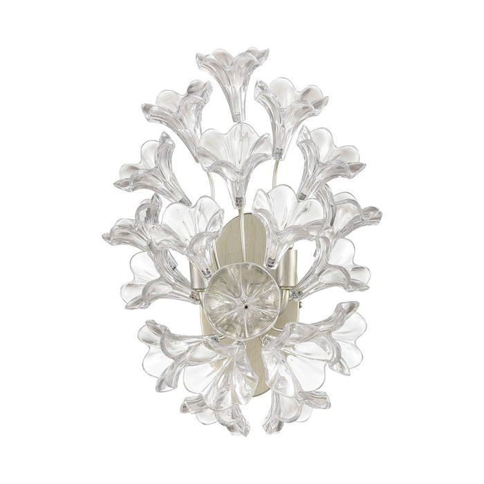Atlas Lighting Celene 17'' High 2Lt Sconce, Aged Silver/Clear