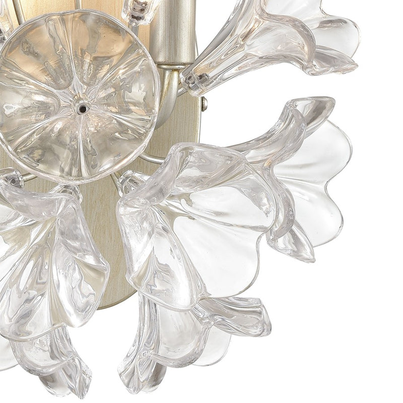 Atlas Lighting Celene 17'' High 2Lt Sconce, Aged Silver/Clear