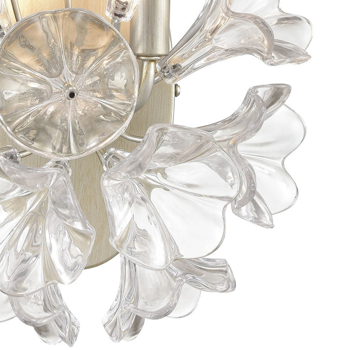 Atlas Lighting Celene 17'' High 2Lt Sconce, Aged Silver/Clear