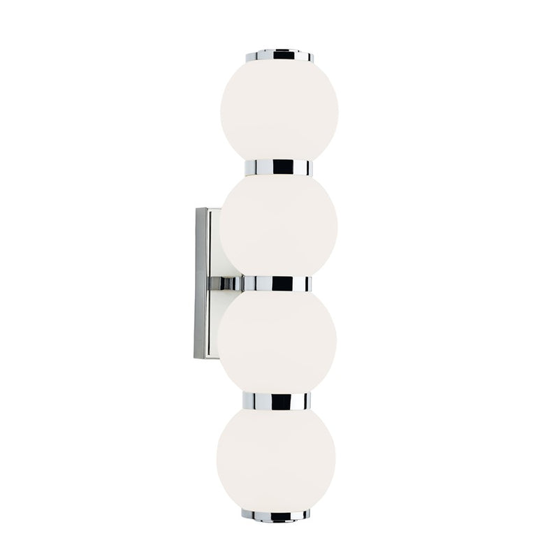 Atlas Lighting Celeste 24in Integrated LED Wall Sconce | Modern Chrome and White Acrylic | Bathroom & Vanity | 5.9 x 5.9 x 23.6 in | Model WL11043-CH