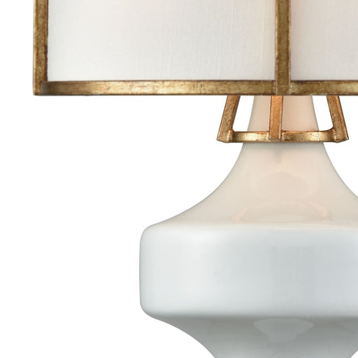 Atlas Lighting Ceramique 15'' High 1Lt Sconce, Gold Leaf/White
