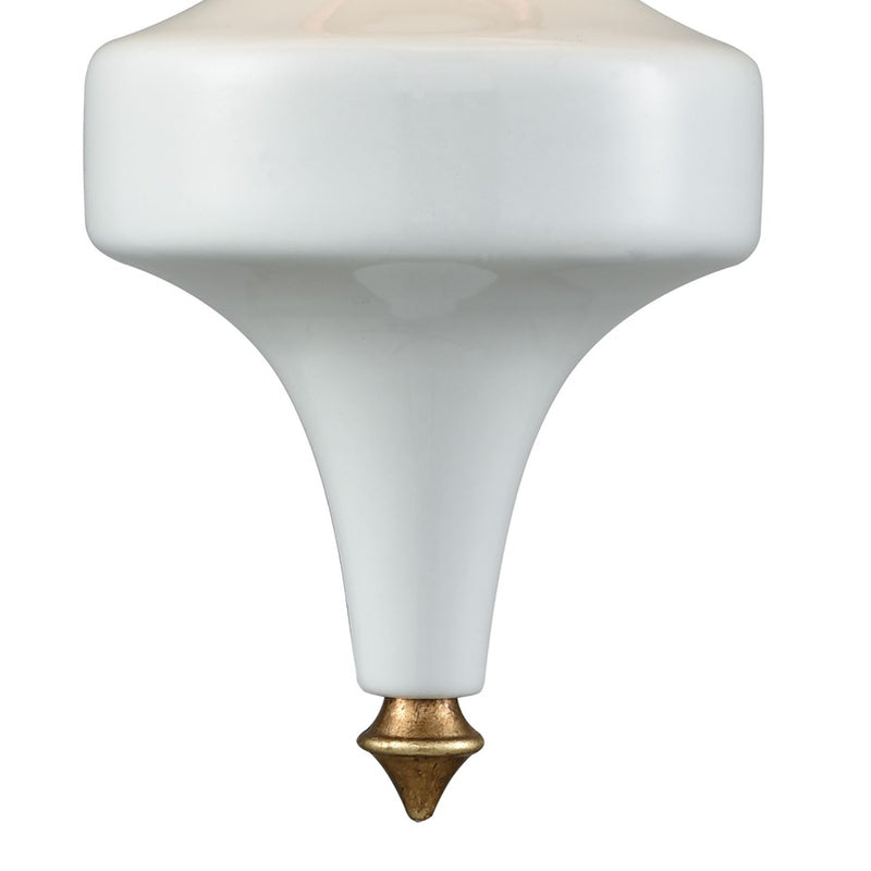 Atlas Lighting Ceramique 15in 1-Light Wall Sconce | Traditional Antique Gold Leaf and White Fabric | Bedroom & Hallway | Model WL11045-GD