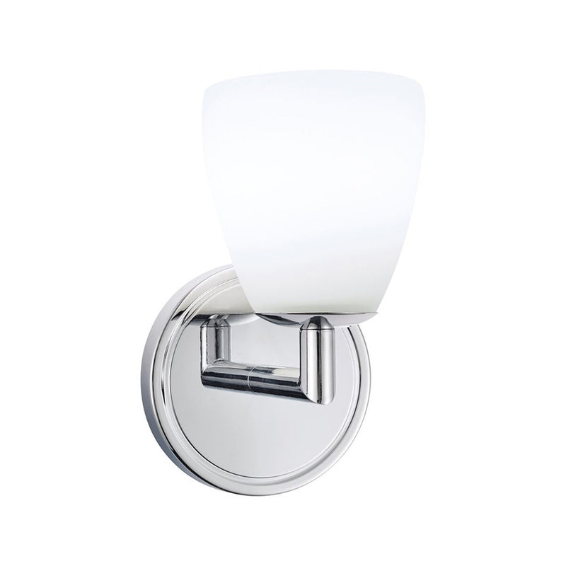 Atlas Lighting Chancellor 7.5in LED Wall Sconce | Traditional Chrome and Opal Glass | Bedroom & Hallway | 4.5 x 5.25 x 7.5 in | Model WL11046-CH