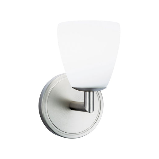 Atlas Lighting Chancellor 7.5'' High LED Sconce, Nickel/Opal