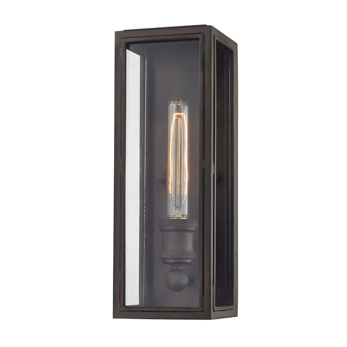 Atlas Lighting Chasebrook 14'' High 1Lt Sconce, Clay Iron/Clear