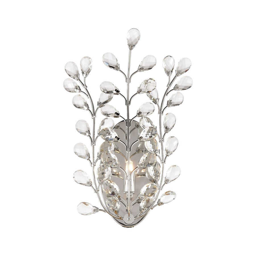 Atlas Lighting Crystique 14''H 1Lt Sconce, Polished Chrome/Clear