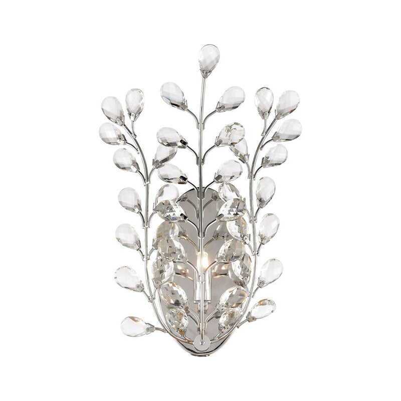 Atlas Lighting Crystique 1-Light Wall Sconce | Traditional Polished Chrome and Clear Crystal | Living Room & Entryway Accent Light | Model WL11057-CH