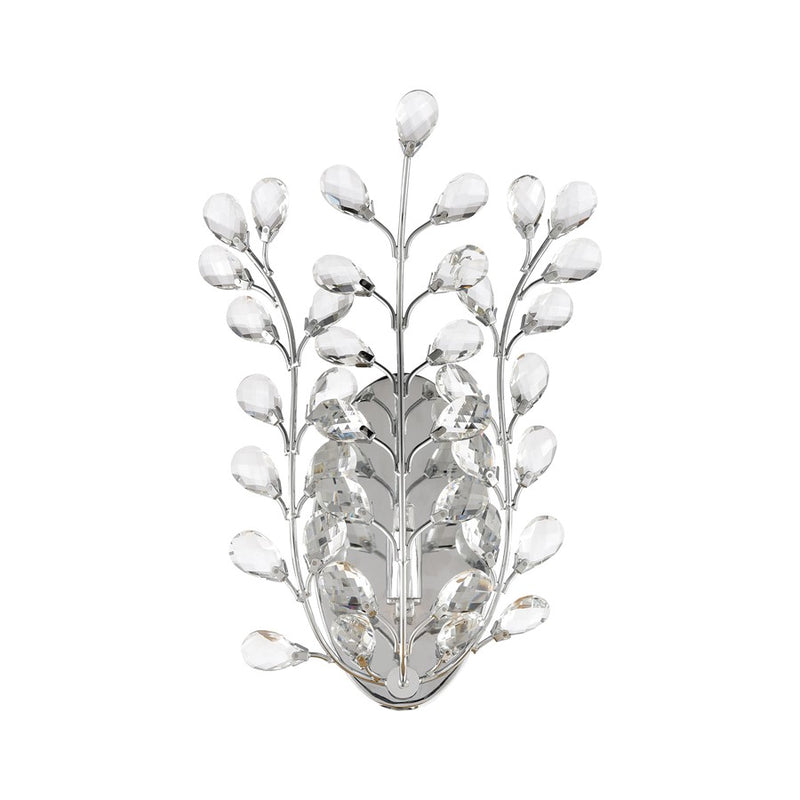 Atlas Lighting Crystique 1-Light Wall Sconce | Traditional Polished Chrome and Clear Crystal | Living Room & Entryway Accent Light | Model WL11057-CH