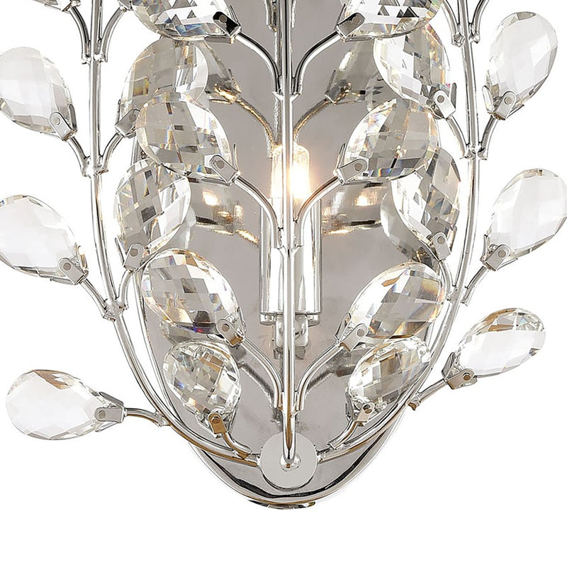 Atlas Lighting Crystique 1-Light Wall Sconce | Traditional Polished Chrome and Clear Crystal | Living Room & Entryway Accent Light | Model WL11057-CH