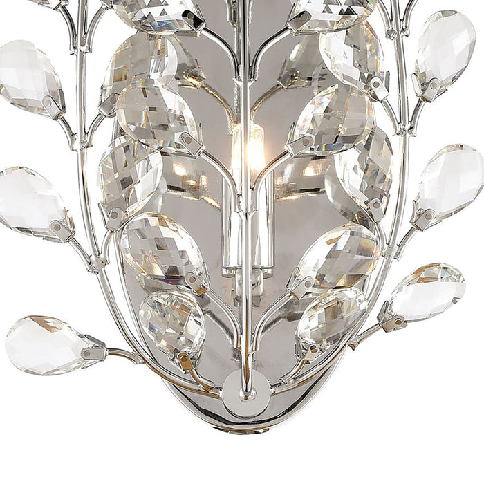 Atlas Lighting Crystique 14''H 1Lt Sconce, Polished Chrome/Clear