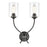 Atlas Lighting Daisy 20'' High 2Lt Sconce, Midnight Bronze/Clear