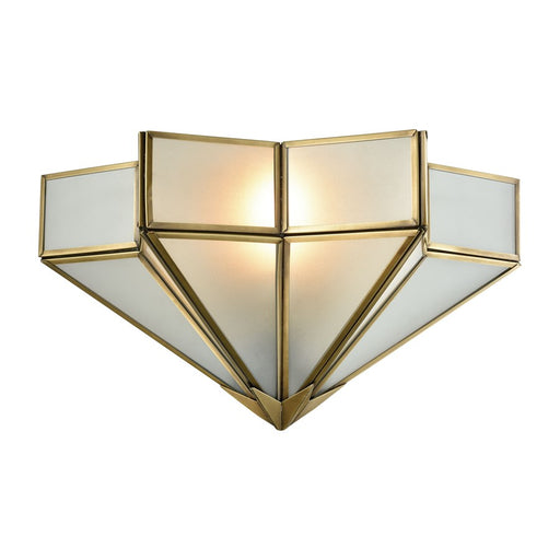 Atlas Lighting Decostar 8'' High 1Lt Sconce, Brushed Brass/White