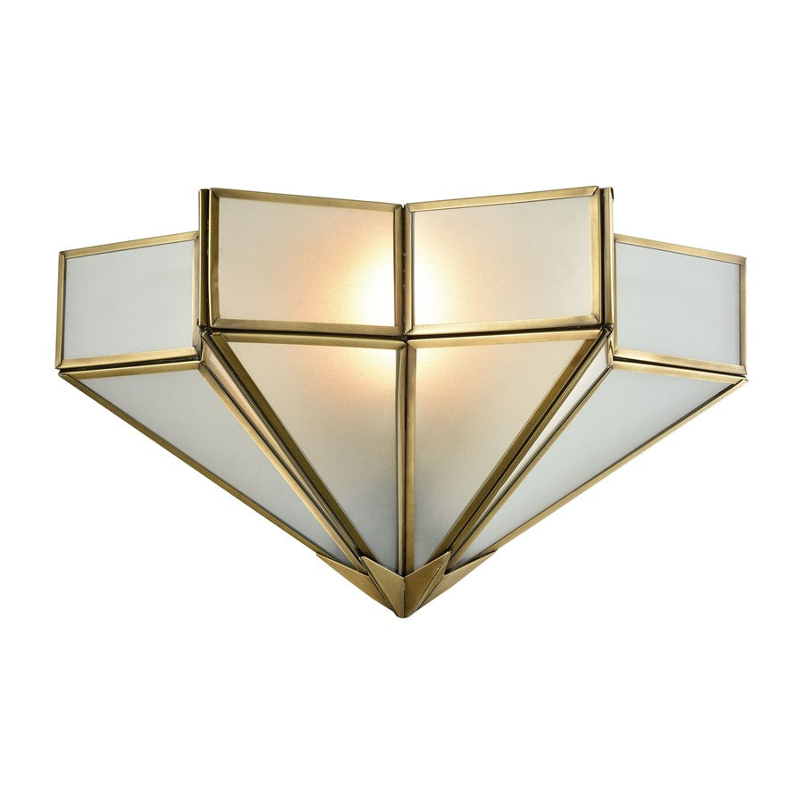 Atlas Lighting Decostar 8'' High 1Lt Sconce, Brushed Brass/White