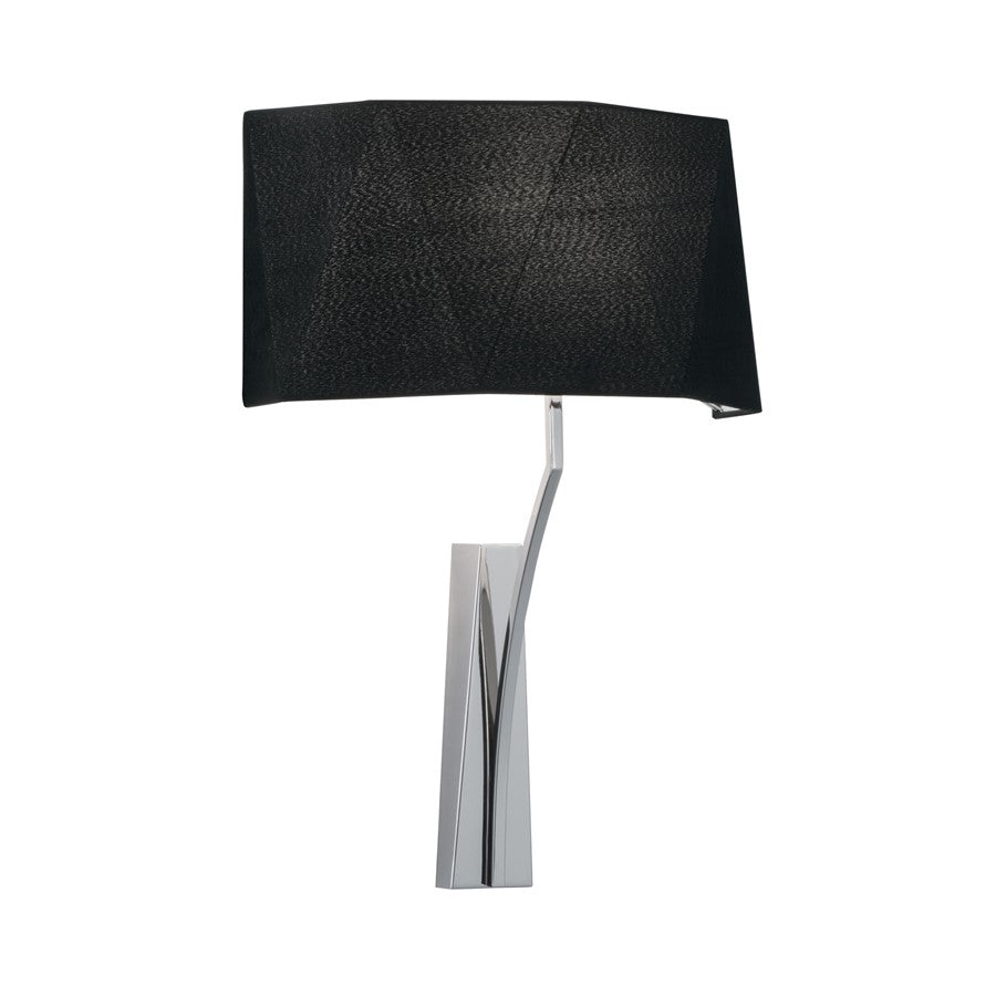 Atlas Lighting Diamond 21'' High 1Lt Sconce, Polished Nickel/Black