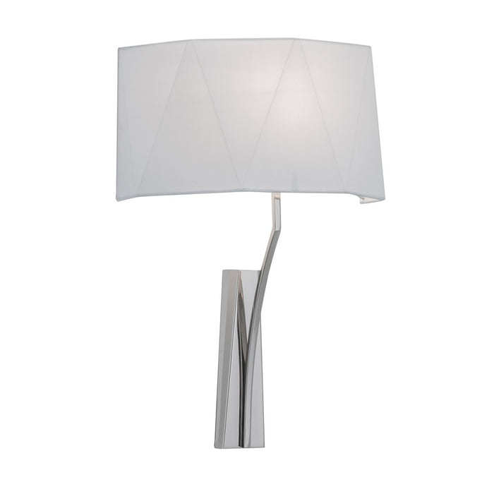 Atlas Lighting Diamond 21'' High 1Lt Sconce, Polished Nickel/White