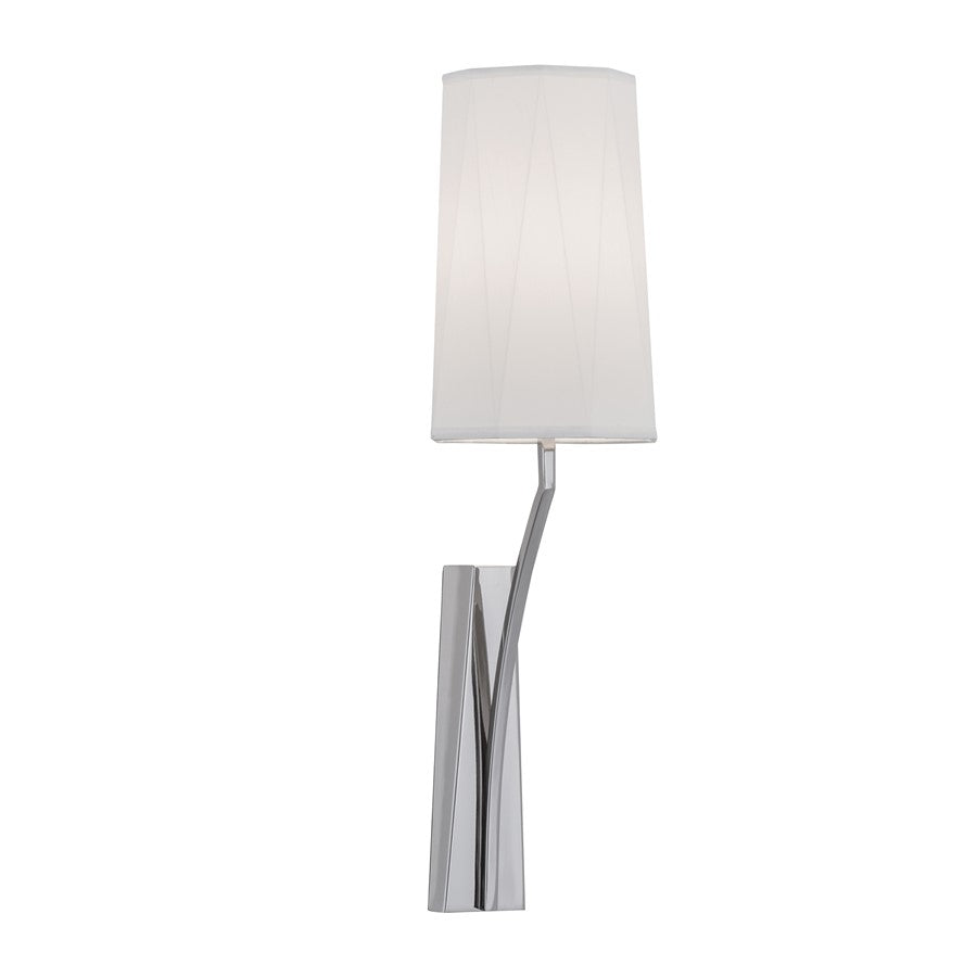 Atlas Lighting Diamond 22'' High 1Lt Sconce, Polished Nickel/White