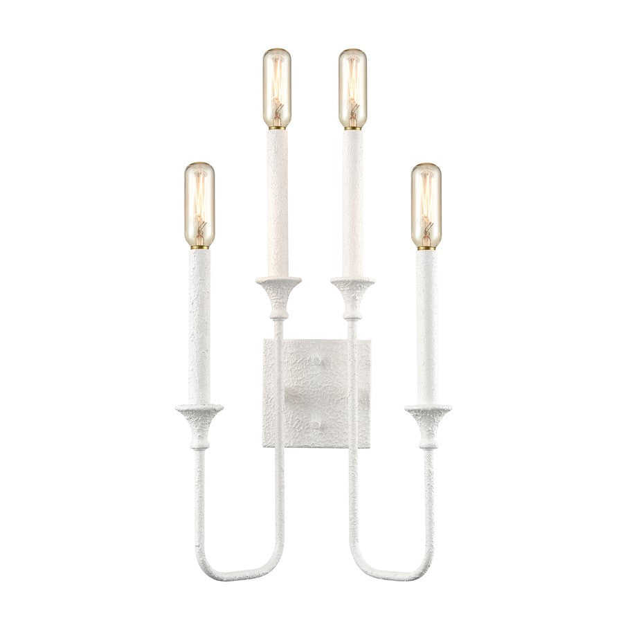 Atlas Lighting Edward 33'' High 4Lt Sconce, Matte White