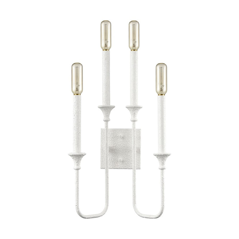 Atlas Lighting Edward 33in 4-Light Wall Sconce | Transitional Matte White Metal Candlestick | Bedroom & Hallway Accent Light | Model WL11065-WH