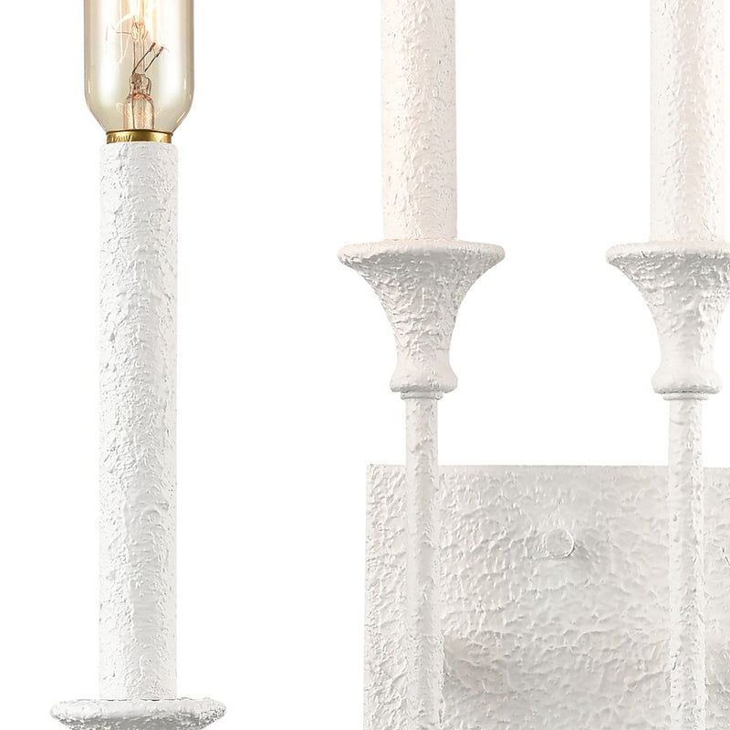 Atlas Lighting Edward 33in 4-Light Wall Sconce | Transitional Matte White Metal Candlestick | Bedroom & Hallway Accent Light | Model WL11065-WH