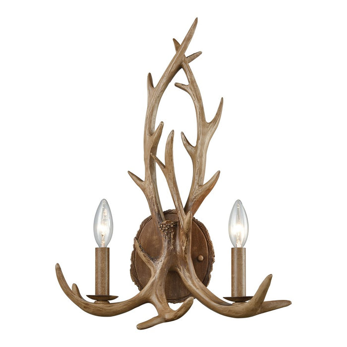 Atlas Lighting Elk 19'' High 2Lt Sconce, Wood Tone