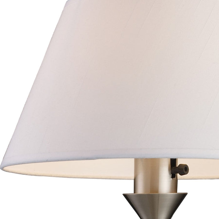 Atlas Lighting Elysburg 17'' High 1Lt Sconce, Satin Nickel/White