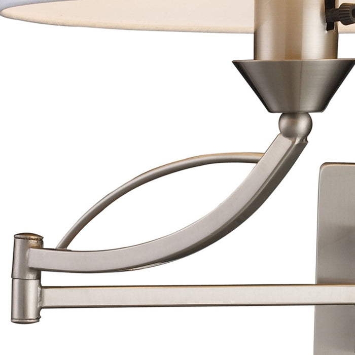 Atlas Lighting Elysburg 17'' High 1Lt Sconce, Satin Nickel/White
