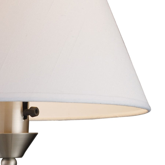 Atlas Lighting Elysburg 17'' High 1Lt Sconce, Satin Nickel/White