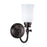 Atlas Lighting Emily 11.5''H 1Lt Sconce, Oil Rubbed Bronze/White
