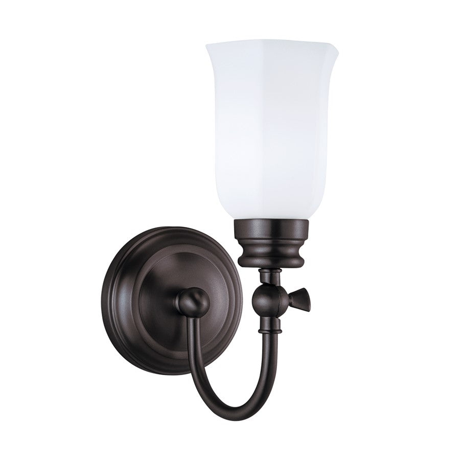 Atlas Lighting Emily 11.5''H 1Lt Sconce, Oil Rubbed Bronze/White