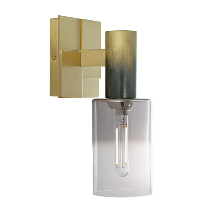 Atlas Lighting Empire 10.25'' High 1Lt Sconce, Brass/Black/Clear