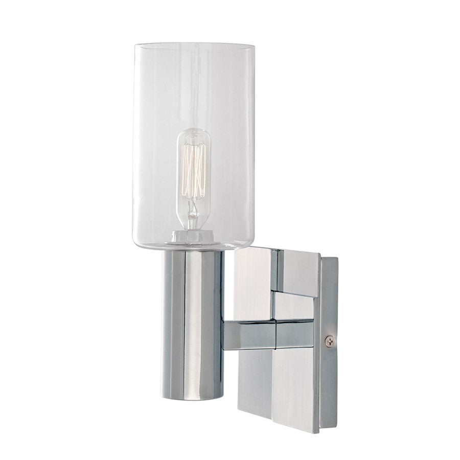 Atlas Lighting Empire 10.25'' High 1Lt Sconce, Chrome/Clear