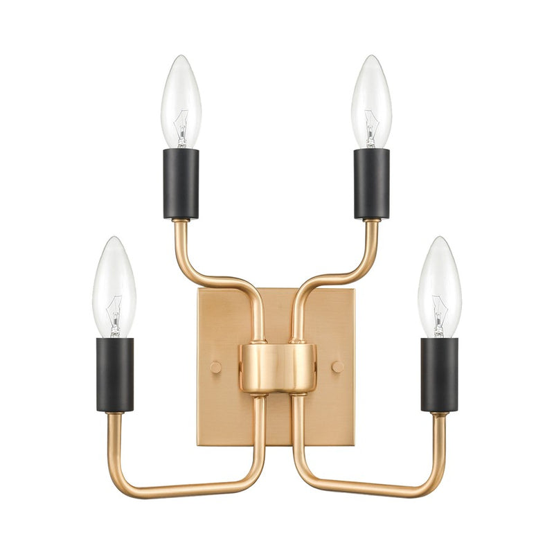 Atlas Lighting Epping Avenue 10'' High 4Lt Sconce, Aged Brass