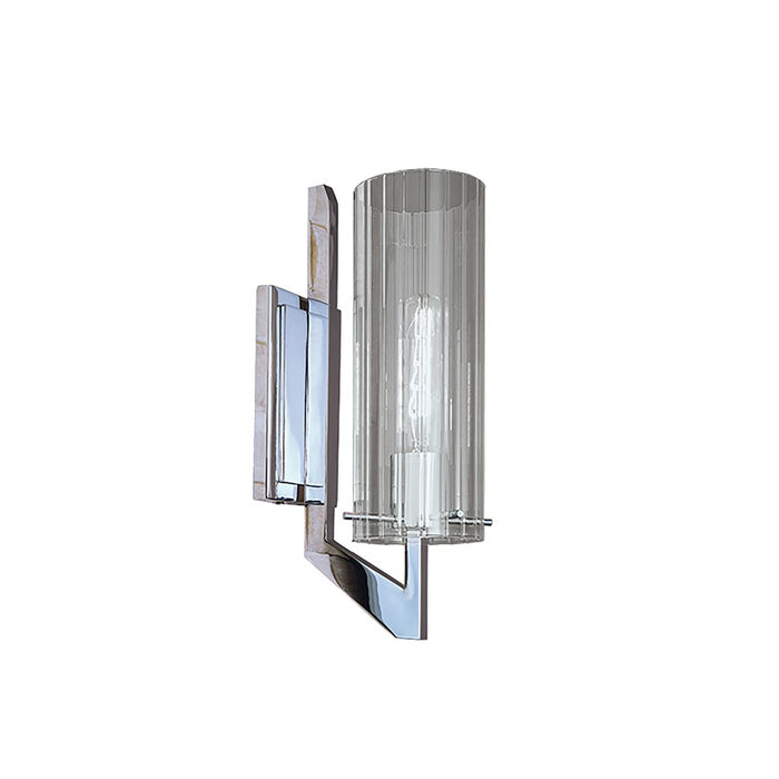 Atlas Lighting Faceted 12.75'' High 1Lt Sconce, Chrome/Clear