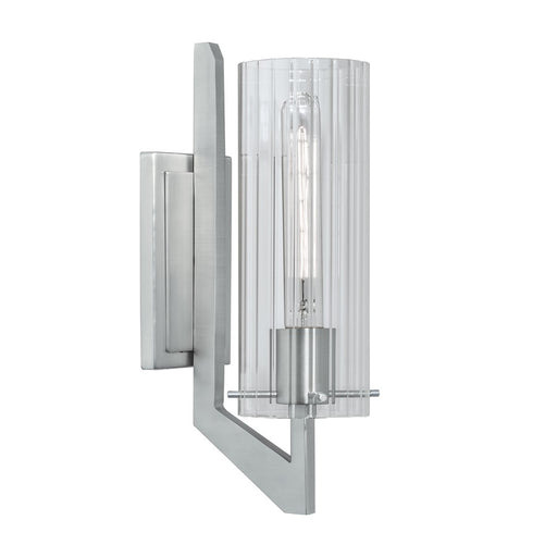 Atlas Lighting Faceted 12.75''H 1Lt Sconce, Brushed Nickel/Clear