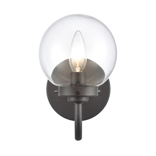 Atlas Lighting Fairbanks 8.5'' High 1Lt Sconce, Black/Clear/Clear