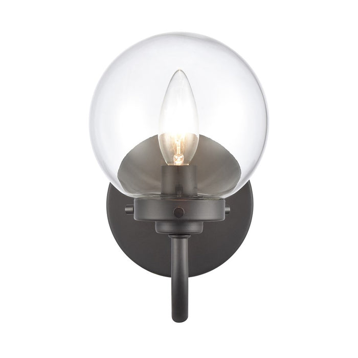Atlas Lighting Fairbanks 8.5'' High 1Lt Sconce, Black/Clear/Clear