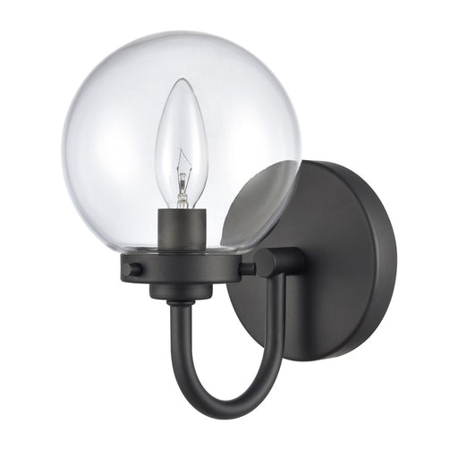 Atlas Lighting Fairbanks 8.5'' High 1Lt Sconce, Black/Clear/Clear