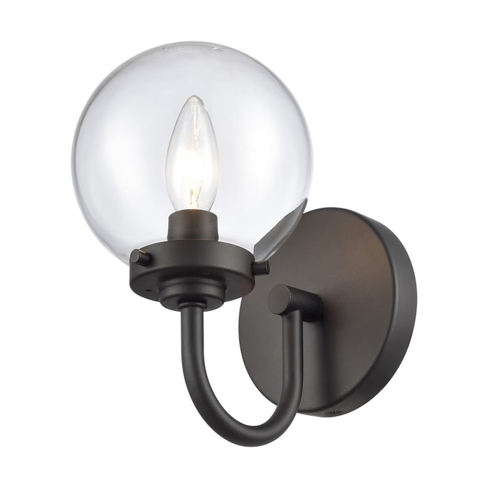 Atlas Lighting Fairbanks 8.5'' High 1Lt Sconce, Black/Clear/Clear