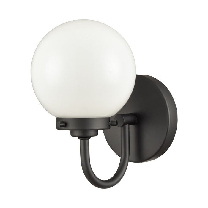 Atlas Lighting Fairbanks 8.5'' High 1Lt Sconce, Black/Opal/White