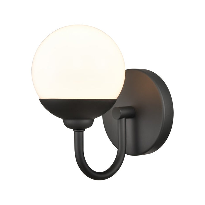 Atlas Lighting Fairbanks 8.5'' High 1Lt Sconce, Black/Opal/White