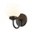 Atlas Lighting Fairbanks 8.5'' High 1Lt Sconce, Black/Opal/White