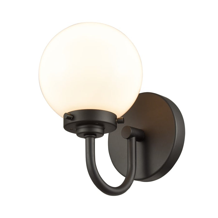 Atlas Lighting Fairbanks 8.5'' High 1Lt Sconce, Black/Opal/White