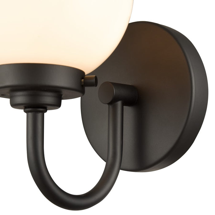 Atlas Lighting Fairbanks 8.5'' High 1Lt Sconce, Black/Opal/White