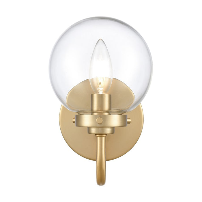 Atlas Lighting Fairbanks 8.5'' High 1Lt Sconce, Gold/Clear/Clear