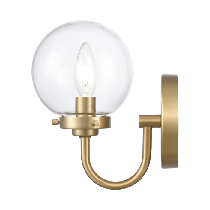 Atlas Lighting Fairbanks 8.5'' High 1Lt Sconce, Gold/Clear/Clear