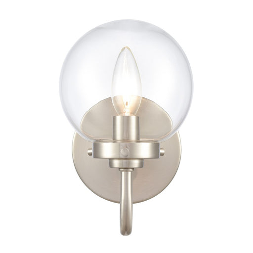 Atlas Lighting Fairbanks 8.5'' High 1Lt Sconce, Nickel/Clear/Clear