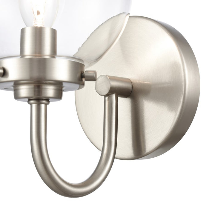 Atlas Lighting Fairbanks 8.5'' High 1Lt Sconce, Nickel/Clear/Clear
