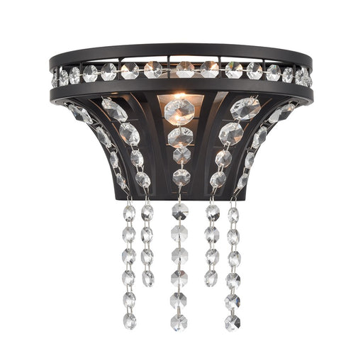 Atlas Lighting Fantania 9'' High 1Lt Sconce, Matte Black/Clear