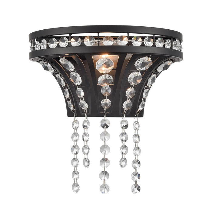Atlas Lighting Fantania 9'' High 1Lt Sconce, Matte Black/Clear