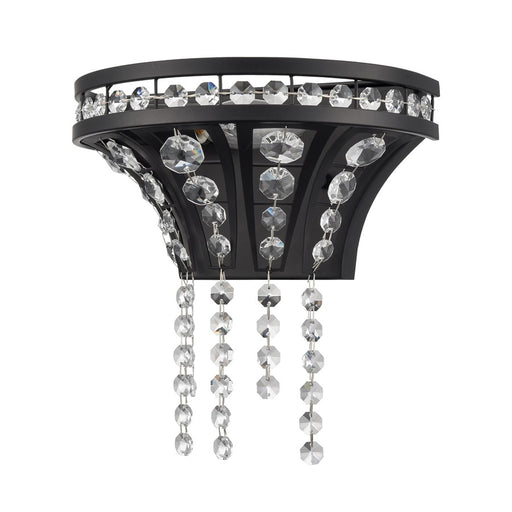 Atlas Lighting Fantania 9'' High 1Lt Sconce, Matte Black/Clear